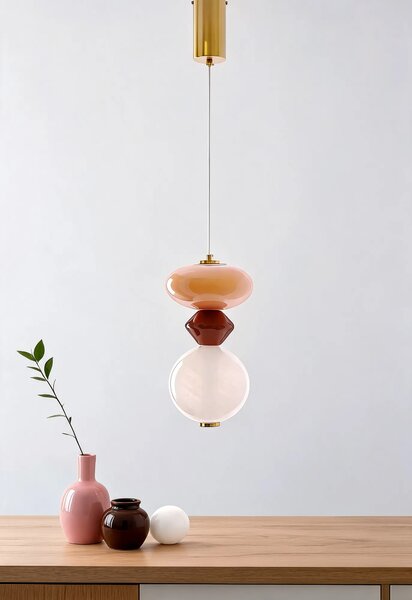 Szklana geometryczna lampa wisząca M0-M83