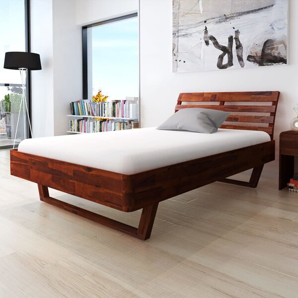 Rama łóżka i 2 szafki nocne, lite drewno akacjowe, 140 x 200 cm