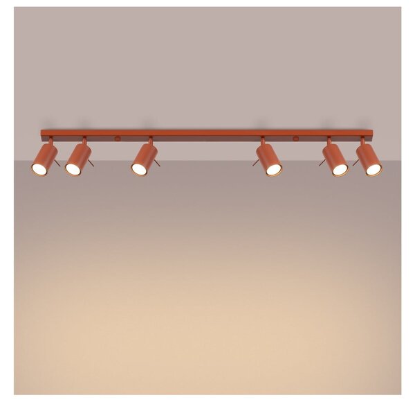 Ceglasta lampa punktowa 6x117 cm Etna – Sollux