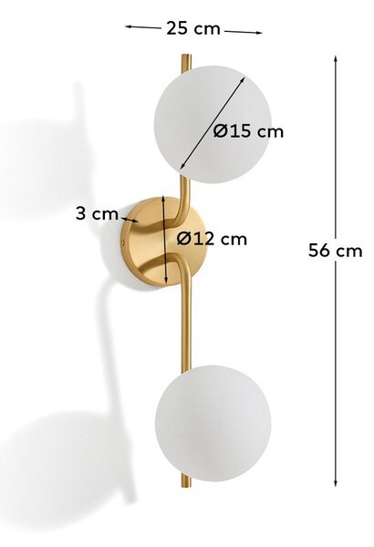 Kinkiet w biało-złotym kolorze Brisia – Kave Home