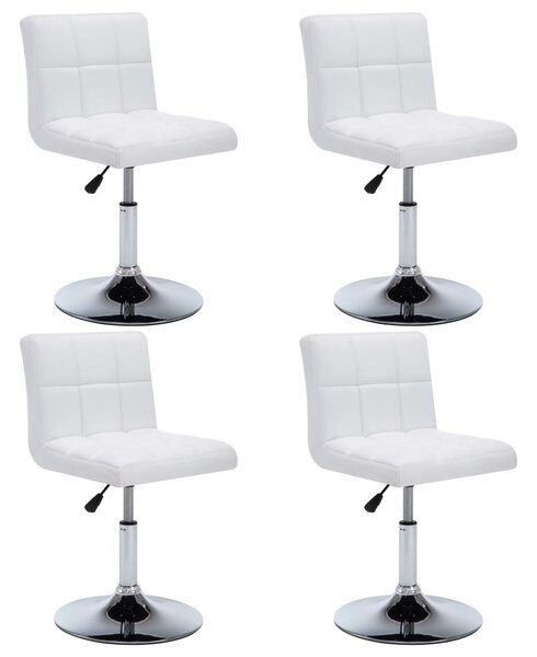Krzesła stołowe, 4 szt., białe, sztuczna skóra