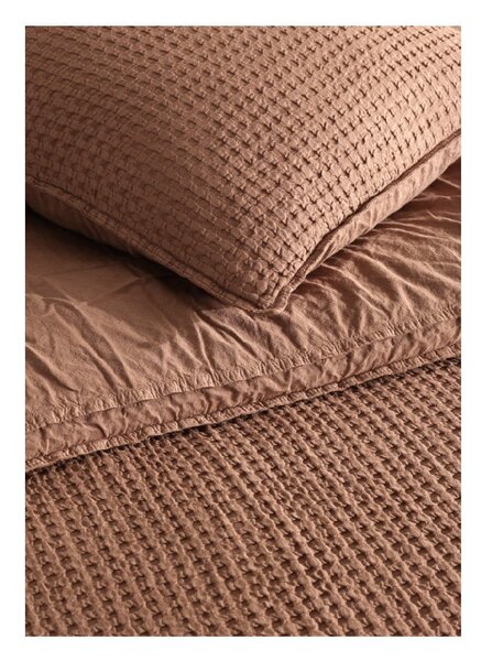 Brązowa pościel dwuosobowa z bawełny renforcé 240x220 cm Waffle Striped – Mila Home Luxury