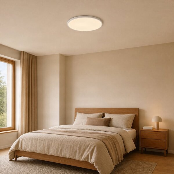 Lampa Sufitowa Nordlux, Oja Smart, ściemnialny, biały, kuchnia, tworzywo sztuczne