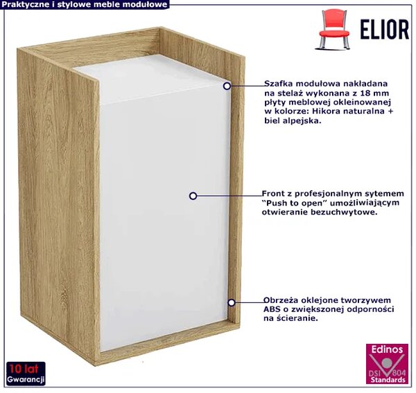 Szafka modułowa 83cm hikora + biel alpejska F7-L85