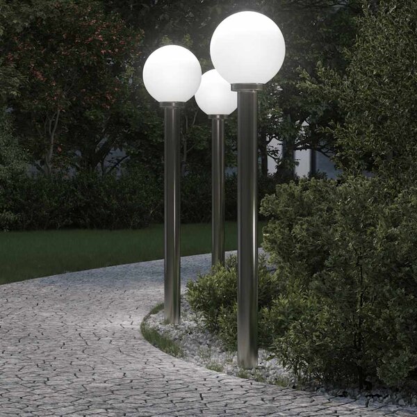 Słupki oświetleniowe 3 szt. 120 cm Stal nierdzewna IP44