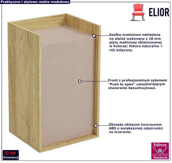 Szafka modułowa 83cm hikora + róż antyczny A2-S98