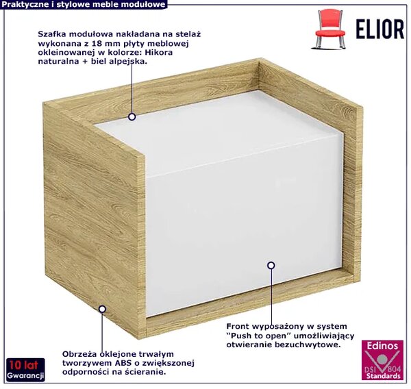 Szafka modułowa hikora + biel alpejska A4-C57
