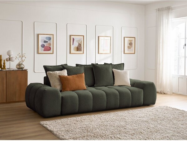 Zielona sofa z tkaniny szenilowej 278 cm Everest – Bobochic Paris