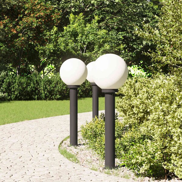 Słupki oświetleniowe 3 szt. 80 cm, czarne, IP44