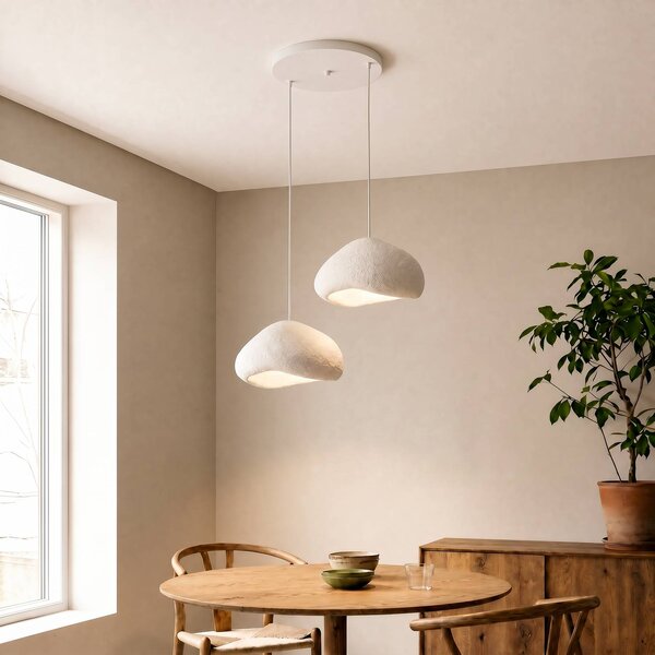 Lampa wisząca Lora Opviq, możliwość ściemniania, biały / opal, salon / jadalnia, tworzywo sztuczne, nowoczesny