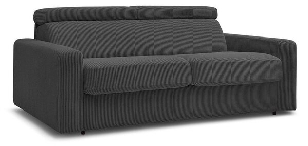 Ciemnoszara sztruksowa rozkładana sofa 195 cm Monaco – Bobochic Paris
