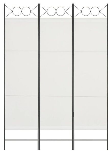 Parawan 3-panelowy, biały, 120 x 180 cm