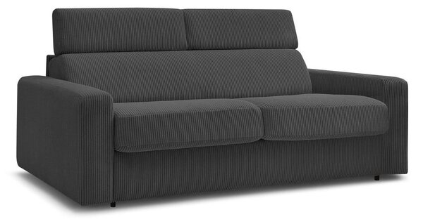 Ciemnoszara sztruksowa rozkładana sofa 195 cm Monaco – Bobochic Paris