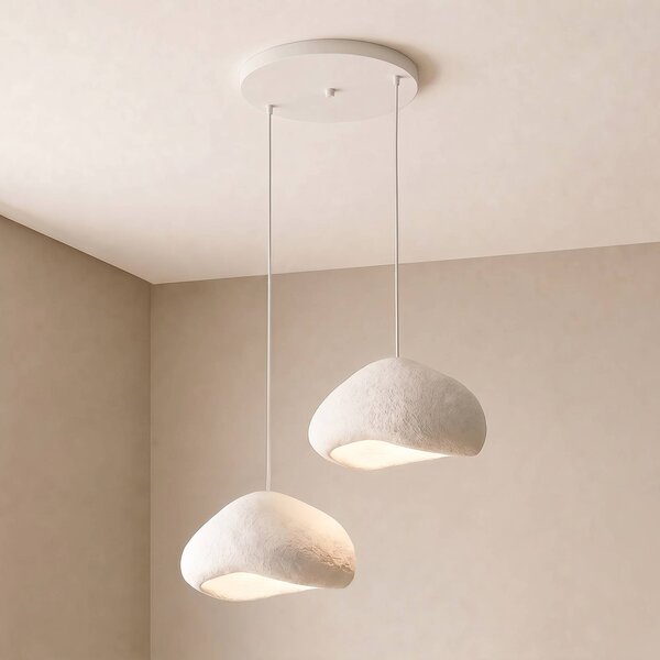 Lampa wisząca Lora Opviq, możliwość ściemniania, biały / opal, salon / jadalnia, tworzywo sztuczne, nowoczesny