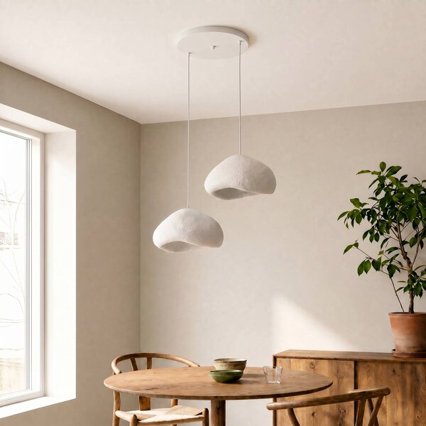 Lampa wisząca Lora Opviq, możliwość ściemniania, biały / opal, salon / jadalnia, tworzywo sztuczne, nowoczesny