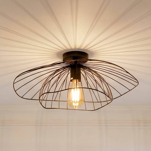Lampa sufitowa Mantar Opviq, możliwość ściemniania, czarny, salon / jadalnia, metal, nowoczesny