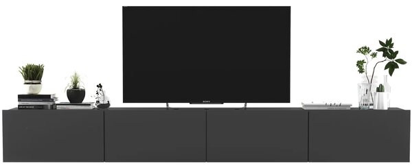 Zestaw ściennych szafek rtv grafit mat - Merol 10X