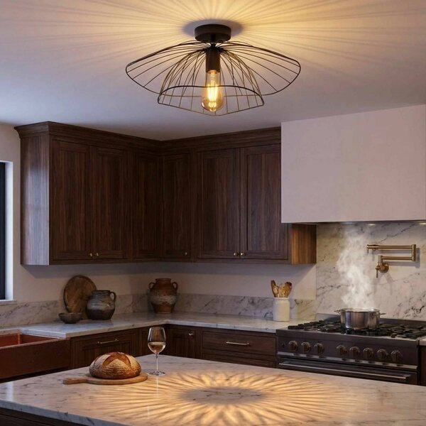 Lampa sufitowa Mantar Opviq, możliwość ściemniania, czarny, salon / jadalnia, metal, nowoczesny
