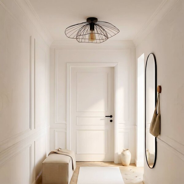 Lampa sufitowa Mantar Opviq, możliwość ściemniania, czarny, salon / jadalnia, metal, nowoczesny