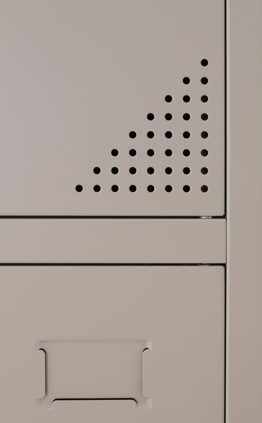 Metalowa wąska szafa pracownicza z drążkiem Turyn Grey