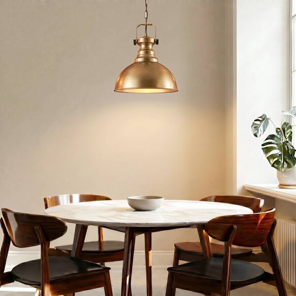 Lampa wisząca Kure Opviq, możliwość ściemniania, mosiężny / złoty, salon / jadalnia, metal, vintage