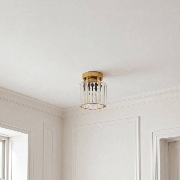 Lampa sufitowa Yakops Opviq, możliwość ściemniania, mosiężny / złoty, salon / jadalnia, szkło