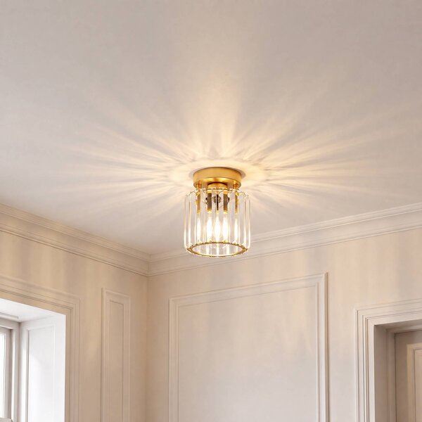 Lampa sufitowa Yakops Opviq, możliwość ściemniania, mosiężny / złoty, salon / jadalnia, szkło