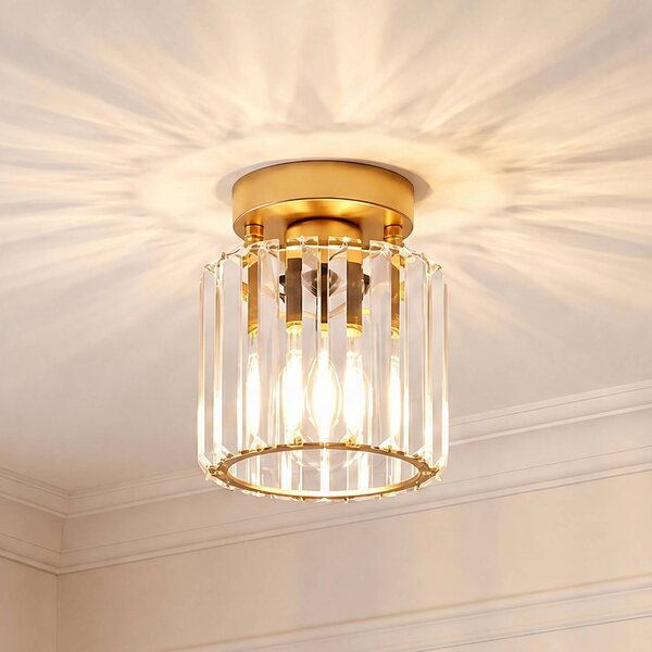 Lampa sufitowa Yakops Opviq, możliwość ściemniania, mosiężny / złoty, salon / jadalnia, szkło