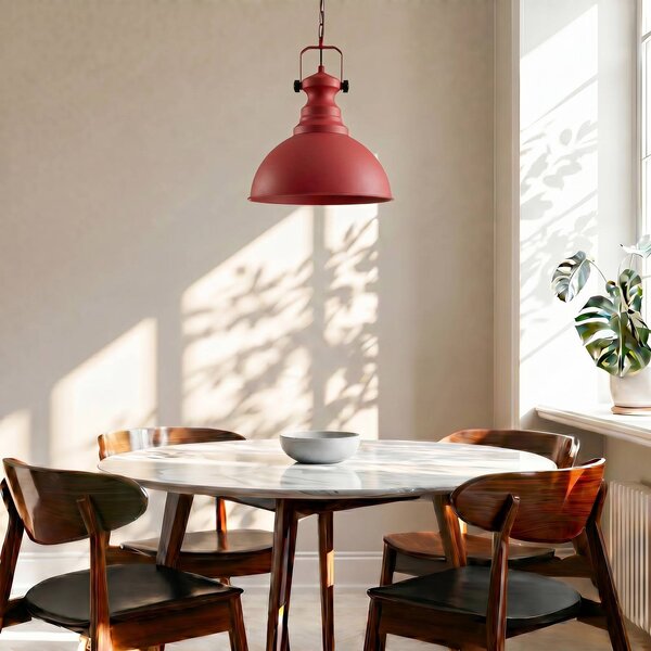 Lampa wisząca Kure Opviq, możliwość ściemniania, czerwony, salon / jadalnia, metal, vintage