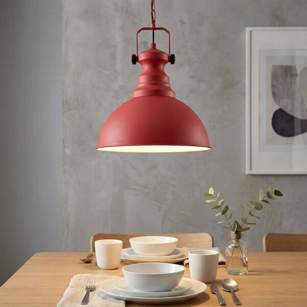 Lampa wisząca Kure Opviq, możliwość ściemniania, czerwony, salon / jadalnia, metal, vintage