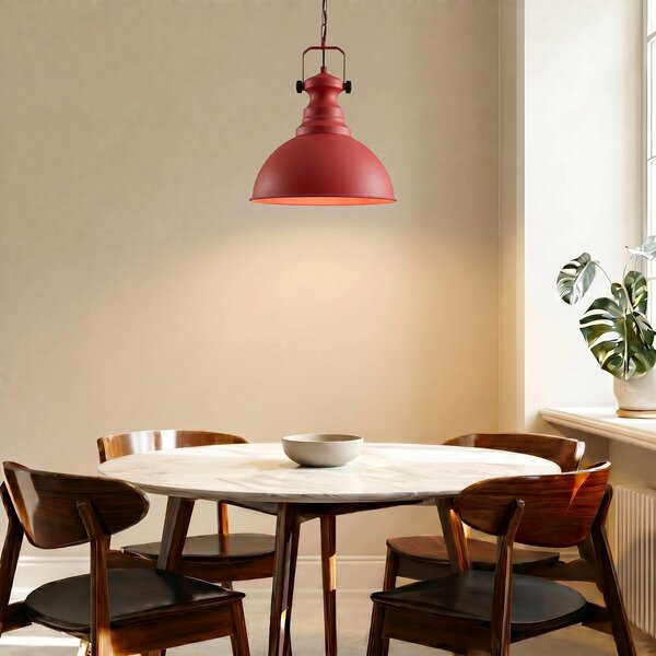 Lampa wisząca Kure Opviq, możliwość ściemniania, czerwony, salon / jadalnia, metal, vintage
