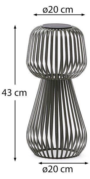 Lampa zewnętrzna stołowa LED ze ściemniaczem solarna (wysokość 42 cm) Reiba – Kave Home