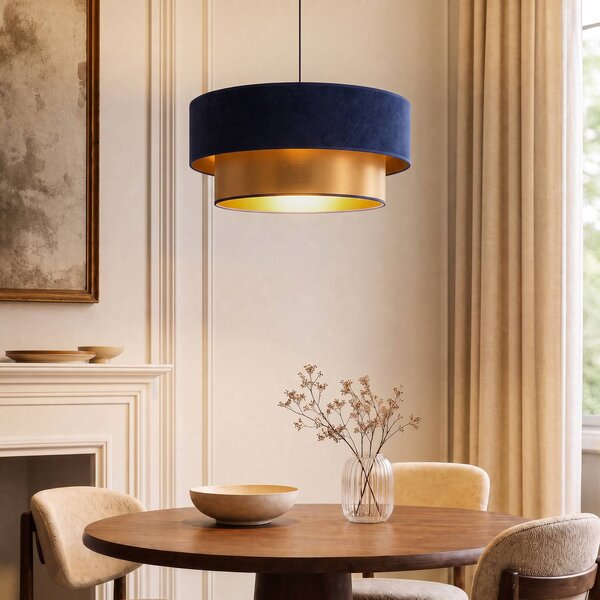 Lampa wisząca Dorina Duolla, niebieski, sypialnia, tkanina / materiał / jedwab, młodzieżowy