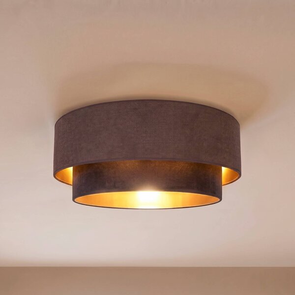 Lampa sufitowa Boho Duolla, brązowy / rdzawy, przedpokój, tkanina / materiał / jedwab, młodzieżowy