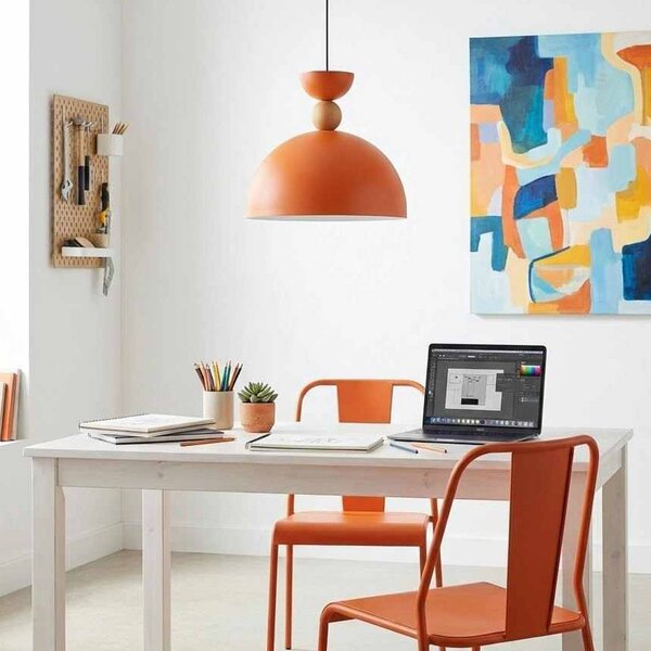 Lampa wisząca Kure Opviq, możliwość ściemniania, żółty / pomarańczowy, salon / jadalnia, metal