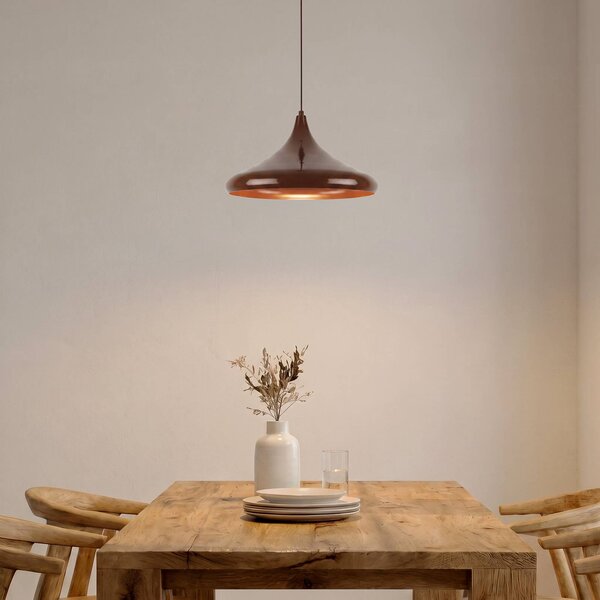Lampa wisząca Eysan Opviq, możliwość ściemniania, brązowy / rdzawy, salon / jadalnia, metal, vintage