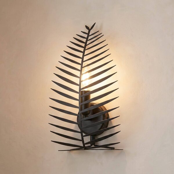 Kinkiet LEAF Opviq, możliwość ściemniania, czarny, salon / jadalnia, metal, nowoczesny