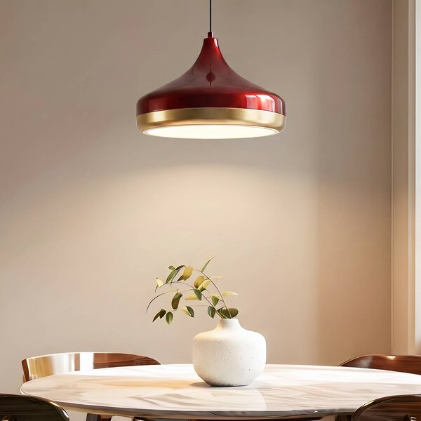 Lampa wisząca Yıldo Opviq, możliwość ściemniania, czerwony, salon / jadalnia, metal, nowoczesny