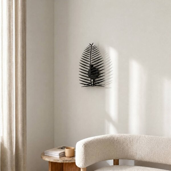 Kinkiet LEAF Opviq, możliwość ściemniania, czarny, salon / jadalnia, metal, nowoczesny