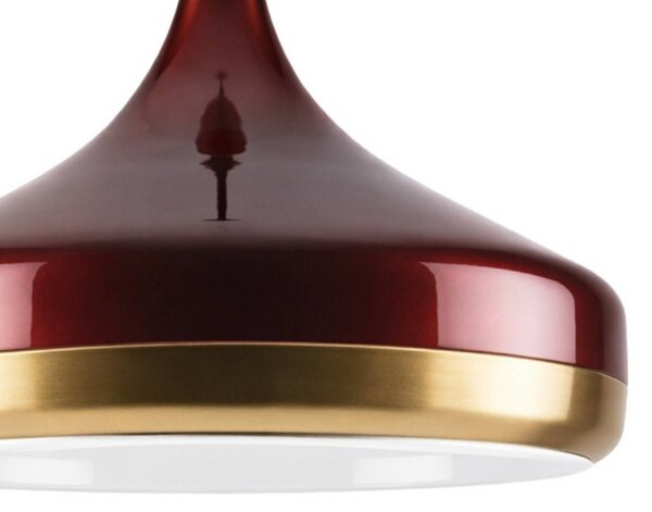 Lampa wisząca Yıldo Opviq, możliwość ściemniania, czerwony, salon / jadalnia, metal, nowoczesny