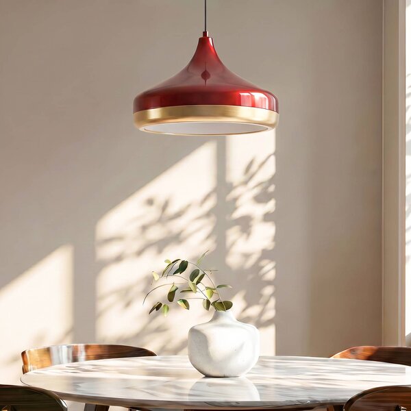 Lampa wisząca Yıldo Opviq, możliwość ściemniania, czerwony, salon / jadalnia, metal, nowoczesny
