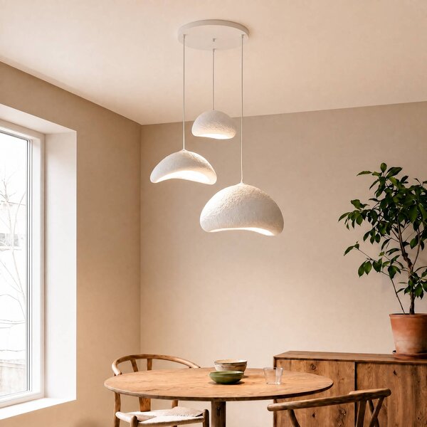 Lampa wisząca LUNA Opviq, możliwość ściemniania, biały / opal, salon / jadalnia, tworzywo sztuczne, nowoczesny