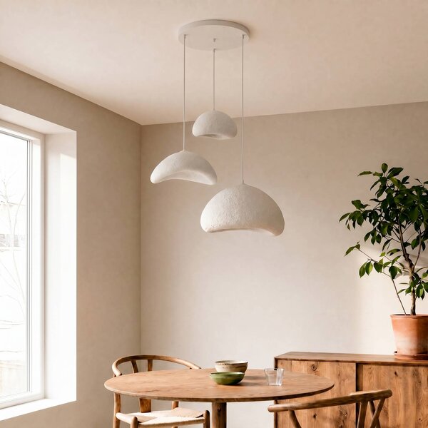 Lampa wisząca LUNA Opviq, możliwość ściemniania, biały / opal, salon / jadalnia, tworzywo sztuczne, nowoczesny