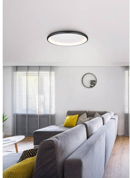 Czarna lampa sufitowa LED ze ściemniaczem Cardona – Trio