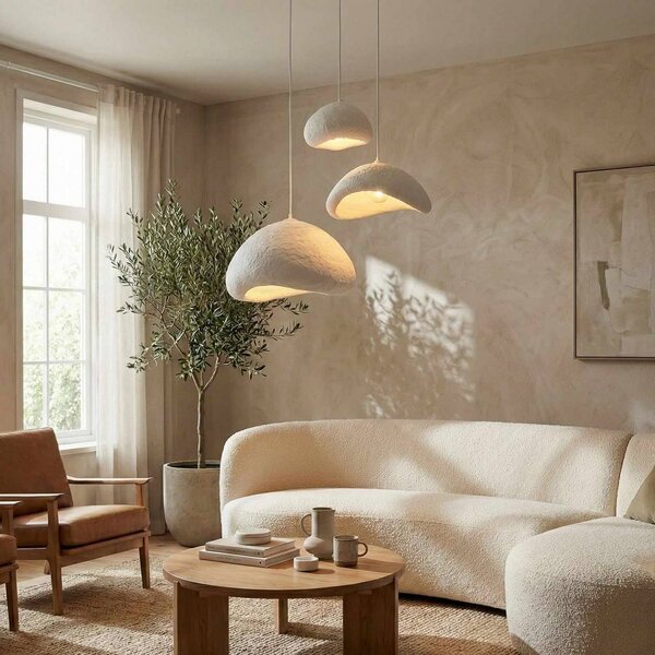 Lampa wisząca LUNA Opviq, możliwość ściemniania, biały / opal, salon / jadalnia, tworzywo sztuczne, nowoczesny