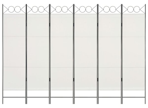 Parawan 6-panelowy, biały, 240 x 180 cm