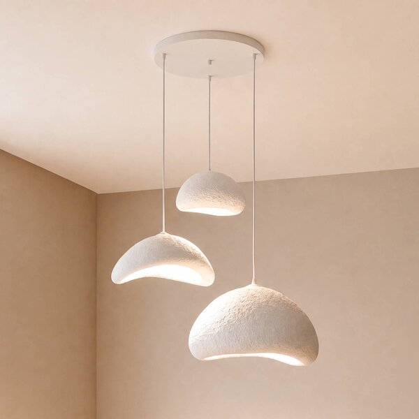 Lampa wisząca LUNA Opviq, możliwość ściemniania, biały / opal, salon / jadalnia, tworzywo sztuczne, nowoczesny