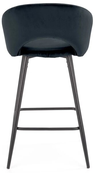 Czarny metalowy hoker tapicerowany welurem K7-D33