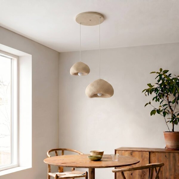 Lampa wisząca Lora Opviq, możliwość ściemniania, kremowy / amber, salon / jadalnia, tworzywo sztuczne, nowoczesny