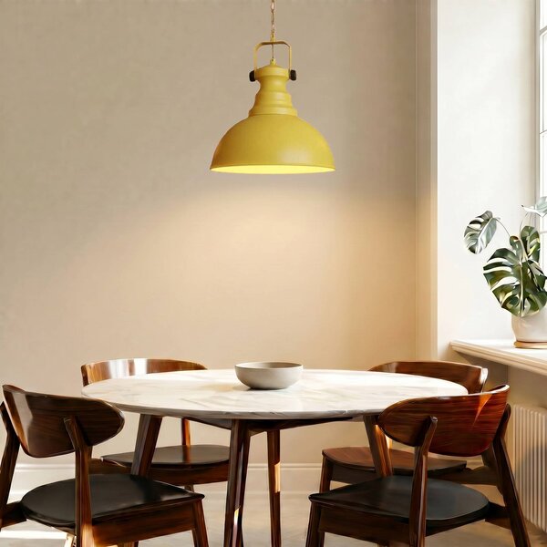 Lampa wisząca Kure Opviq, możliwość ściemniania, żółty / pomarańczowy, salon / jadalnia, metal, vintage